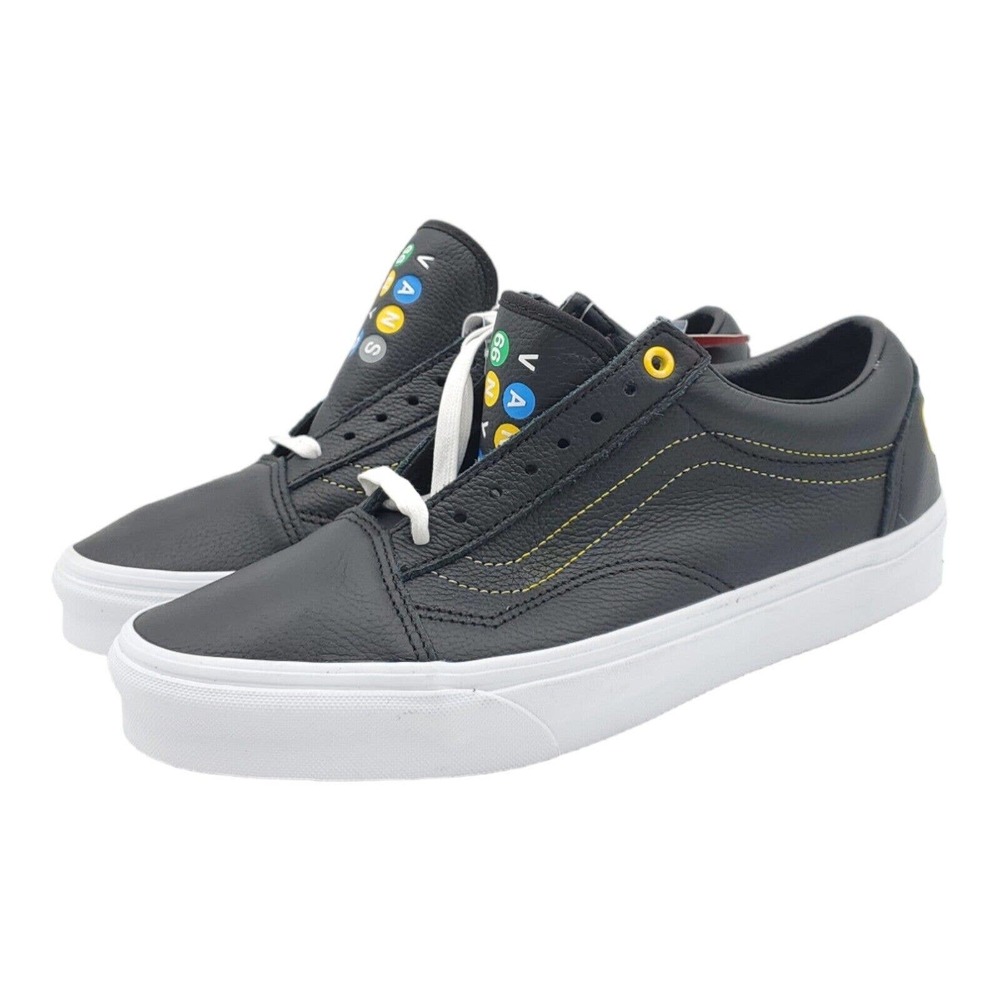 Vans Old Skool NYC 66 Mens Size 10 Shoes Black Leather True White New York City